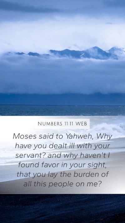 Numbers 11:11 WEB Bible Verse Image