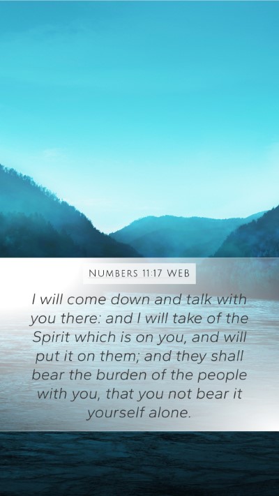 Numbers 11:17 WEB Bible Verse Image