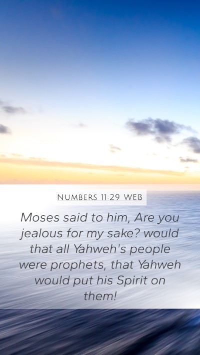 Numbers 11:29 WEB Bible Verse Image