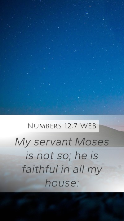 Numbers 12:7 WEB Bible Verse Image