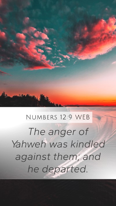 Numbers 12:9 WEB Mobile Phone Wallpaper - The anger of Yahweh was kindled against them; and - Mobile Bible Verse Wallpaper