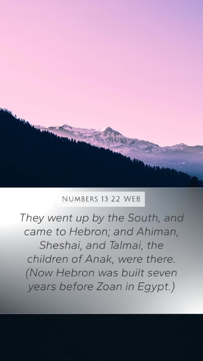 Numbers 13:22 WEB Bible Verse Image