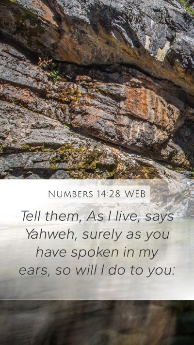 Numbers 14:28 WEB Bible Verse Image