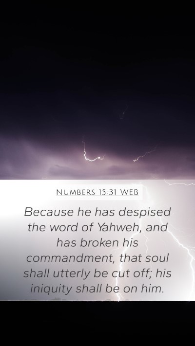 Numbers 15:31 WEB Bible Verse Image