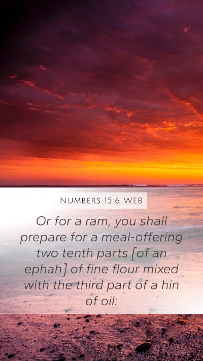 Numbers 15:6 WEB Mobile Phone Wallpaper - Or for a ram, you shall prepare for a - Mobile Bible Verse Wallpaper