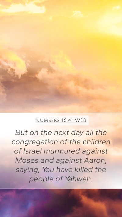 Numbers 16:41 WEB Bible Verse Image