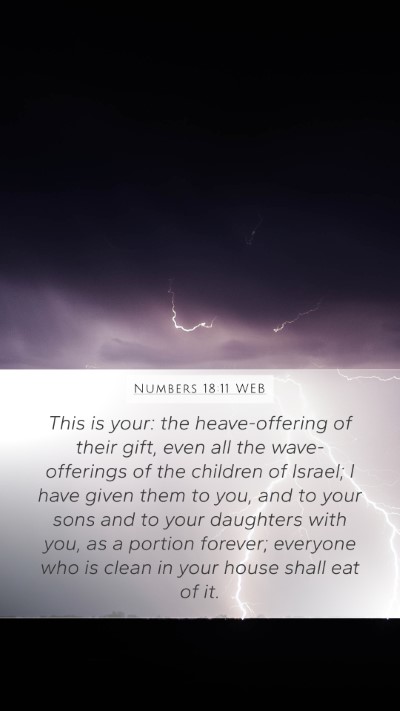 Numbers 18:11 WEB Bible Verse Image