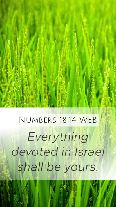 Numbers 18:14 WEB Mobile Phone Wallpaper - Everything devoted in Israel shall be - Mobile Bible Verse Wallpaper