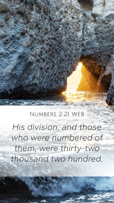 Numbers 2:21 WEB Mobile Phone Wallpaper - His division, and those who were numbered of - Mobile Bible Verse Wallpaper