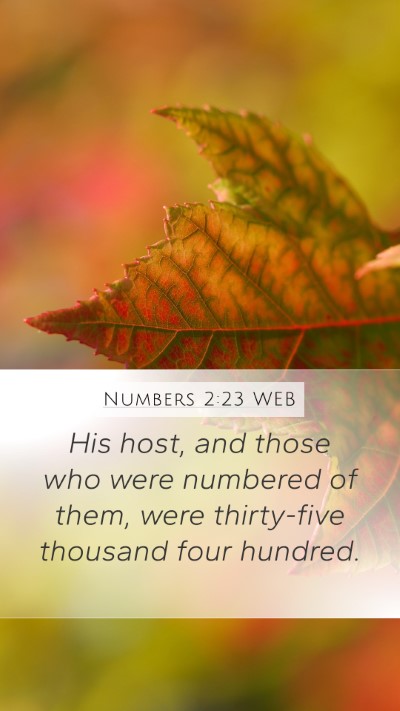 Numbers 2:23 WEB Mobile Phone Wallpaper - His host, and those who were numbered of them, - Mobile Bible Verse Wallpaper