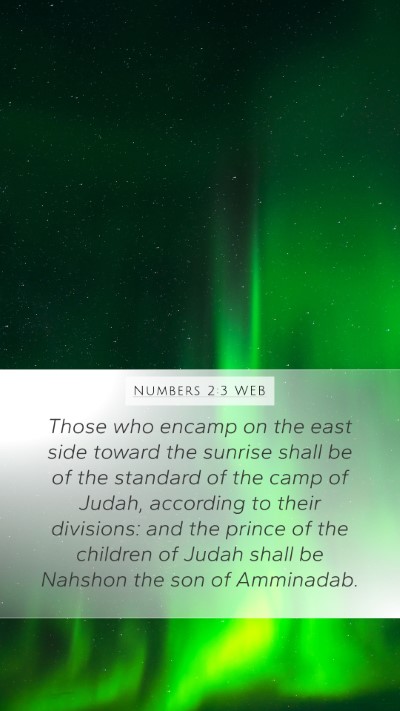Numbers 2:3 WEB Bible Verse Image
