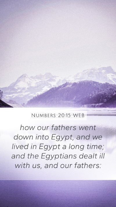 Numbers 20:15 WEB Bible Verse Image