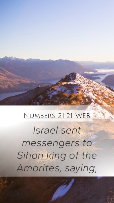 Numbers 21:21 WEB Bible Verse Image