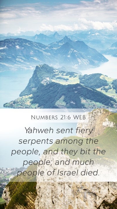 Numbers 21:6 WEB Bible Verse Image