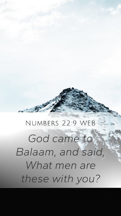 Numbers 22:9 WEB Mobile Phone Wallpaper - God came to Balaam, and said, What men are these - Mobile Bible Verse Wallpaper