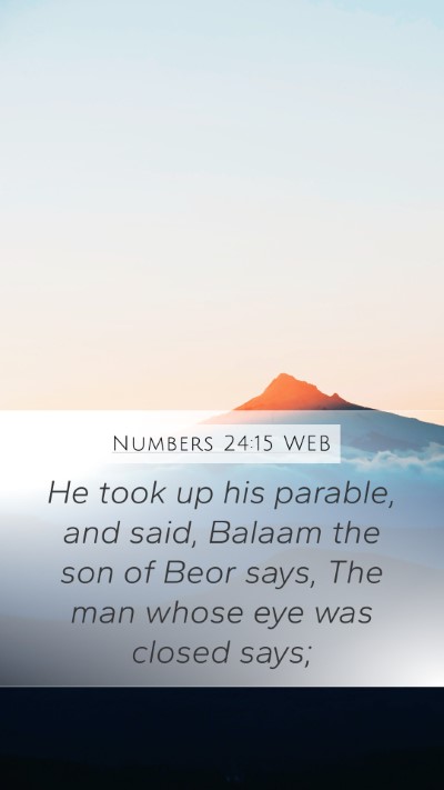 Numbers 24:15 WEB Bible Verse Image