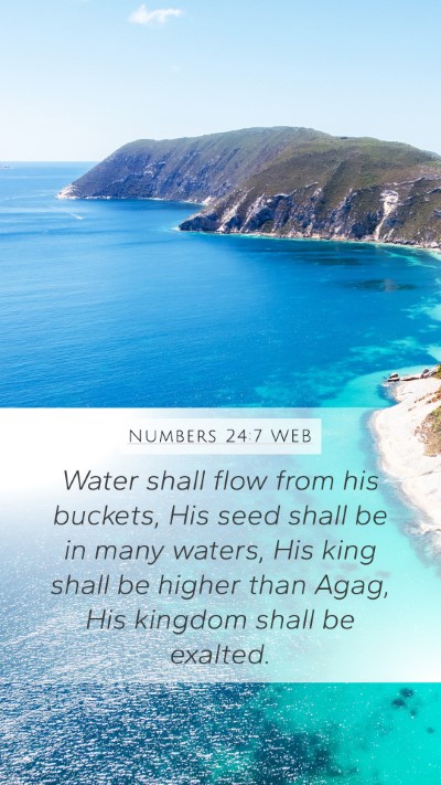 Numbers 24:7 WEB Bible Verse Image