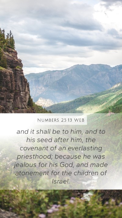 Numbers 25:13 WEB Bible Verse Image