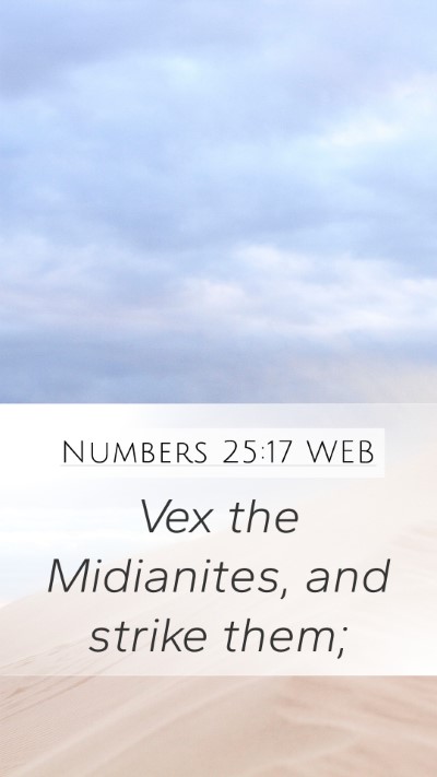 Numbers 25:17 WEB Bible Verse Image