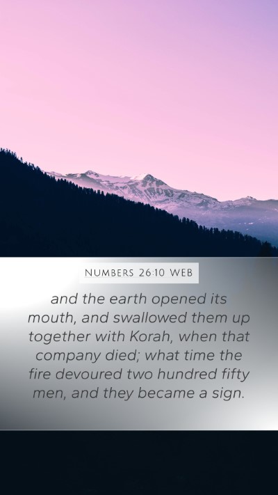 Numbers 26:10 WEB Mobile Phone Wallpaper - and the earth opened its mouth, and swallowed - Mobile Bible Verse Wallpaper