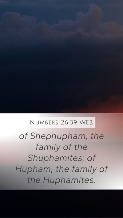 Numbers 26:39 WEB Mobile Phone Wallpaper - of Shephupham, the family of the Shuphamites; of - Mobile Bible Verse Wallpaper