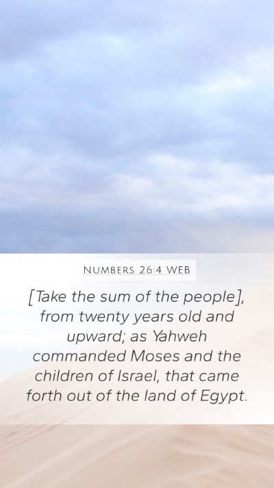 Numbers 26:4 WEB Bible Verse Image