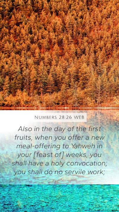 Numbers 28:26 WEB Bible Verse Image