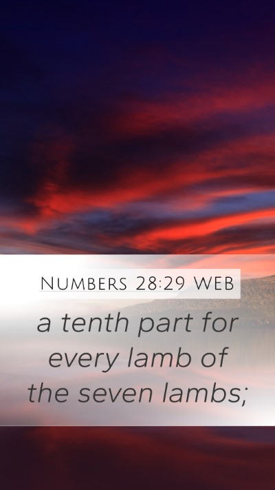 Numbers 28:29 WEB Mobile Phone Wallpaper - a tenth part for every lamb of the seven - Mobile Bible Verse Wallpaper