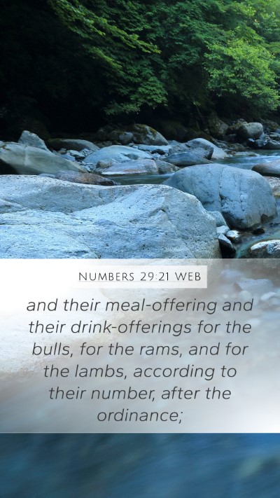Numbers 29:21 WEB Bible Verse Image