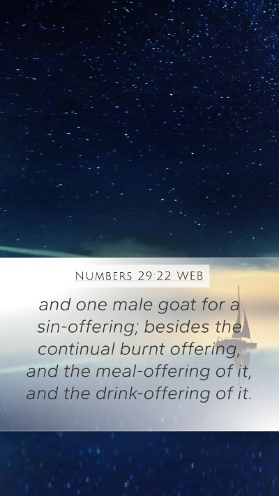 Numbers 29:22 WEB Bible Verse Image