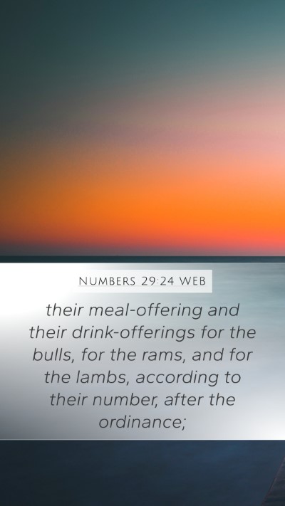 Numbers 29:24 WEB Mobile Phone Wallpaper - their meal-offering and their drink-offerings for - Mobile Bible Verse Wallpaper
