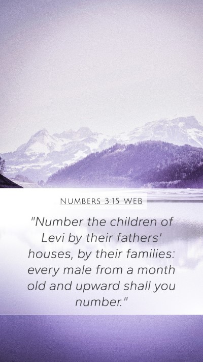Numbers 3:15 WEB Bible Verse Image