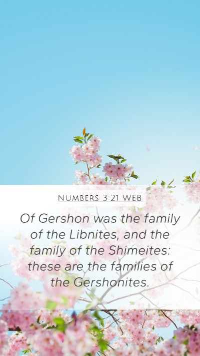 Numbers 3:21 WEB Bible Verse Image
