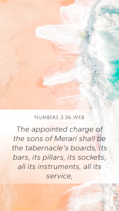 Numbers 3:36 WEB Bible Verse Image