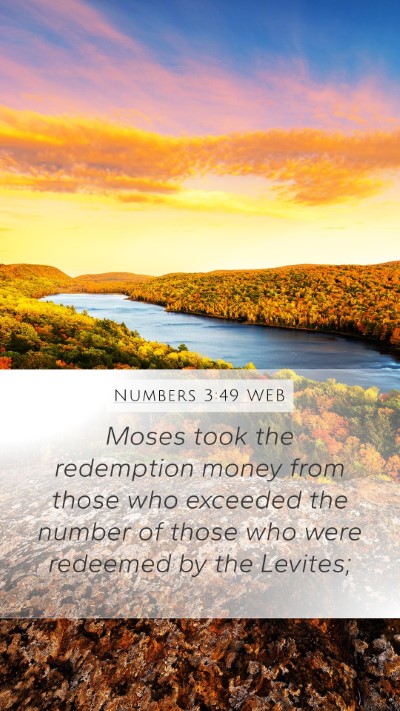Numbers 3:49 WEB Mobile Phone Wallpaper - Moses took the redemption money from those who - Mobile Bible Verse Wallpaper