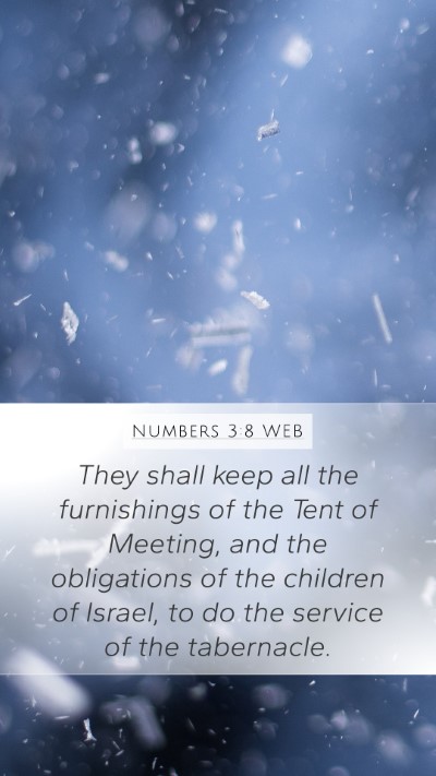 Numbers 3:8 WEB Mobile Phone Wallpaper - They shall keep all the furnishings of the Tent - Mobile Bible Verse Wallpaper