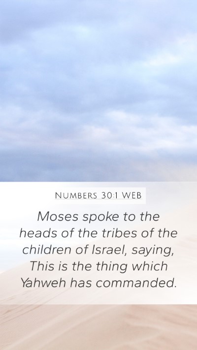 Numbers 30:1 WEB Bible Verse Image