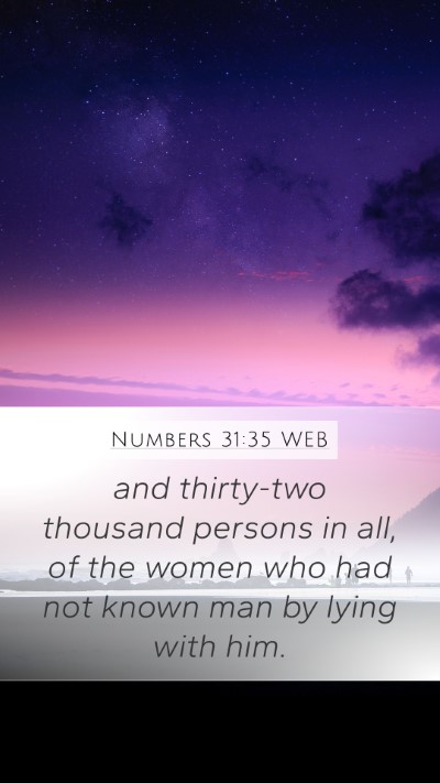 Numbers 31:35 WEB Mobile Phone Wallpaper - and thirty-two thousand persons in all, of the - Mobile Bible Verse Wallpaper