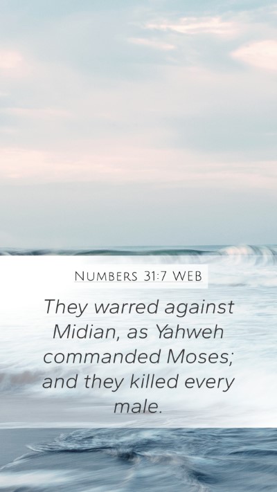 Numbers 31:7 WEB Bible Verse Image