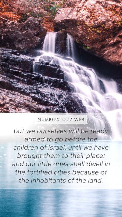 Numbers 32:17 WEB Bible Verse Image