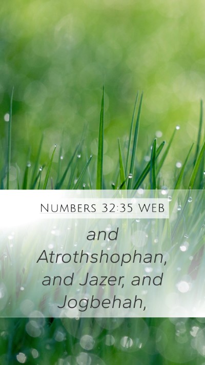 Numbers 32:35 WEB Bible Verse Image