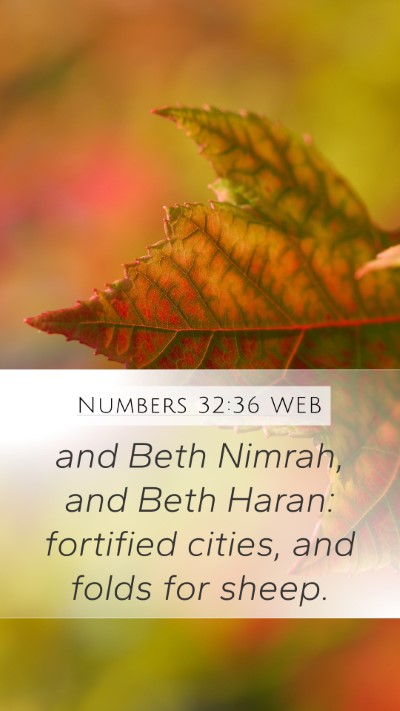 Numbers 32:36 WEB Bible Verse Image