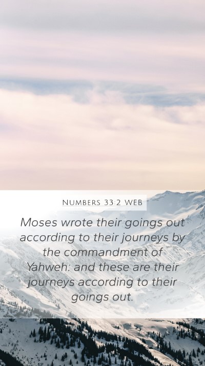 Numbers 33:2 WEB Mobile Phone Wallpaper - Moses wrote their goings out according to their - Mobile Bible Verse Wallpaper