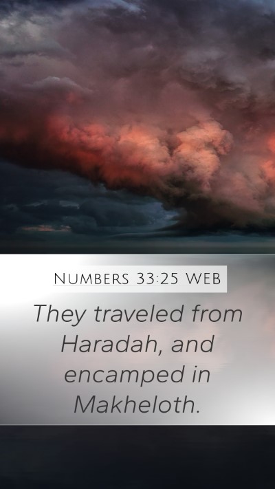 Numbers 33:25 WEB Mobile Phone Wallpaper - They traveled from Haradah, and encamped in - Mobile Bible Verse Wallpaper
