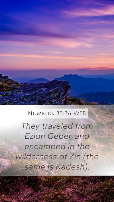 Numbers 33:36 WEB Mobile Phone Wallpaper - They traveled from Ezion Geber, and encamped in - Mobile Bible Verse Wallpaper
