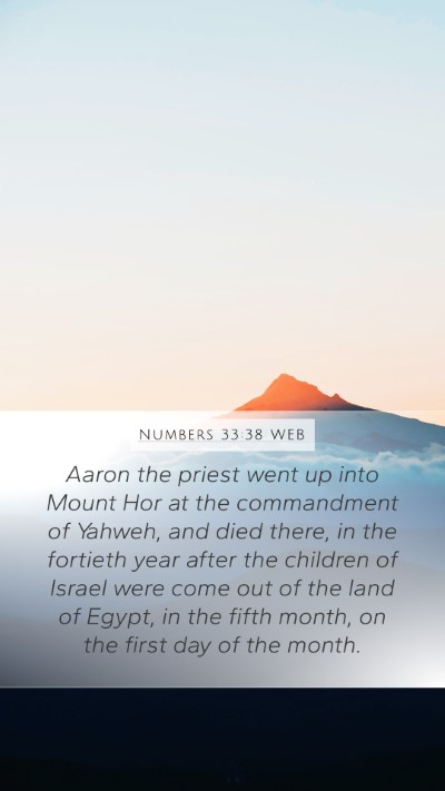 Numbers 33:38 WEB Bible Verse Image