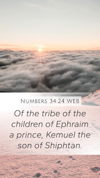 Numbers 34:24 WEB Mobile Phone Wallpaper - Of the tribe of the children of Ephraim a prince, - Mobile Bible Verse Wallpaper