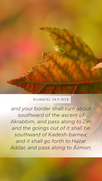 Numbers 34:4 WEB Bible Verse Image