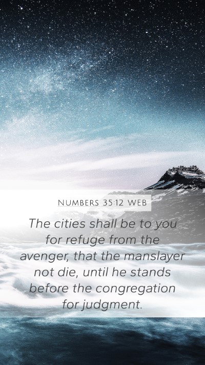 Numbers 35:12 WEB Bible Verse Image