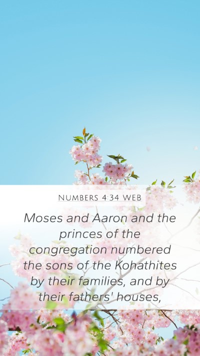 Numbers 4:34 WEB Mobile Phone Wallpaper - Moses and Aaron and the princes of the - Mobile Bible Verse Wallpaper